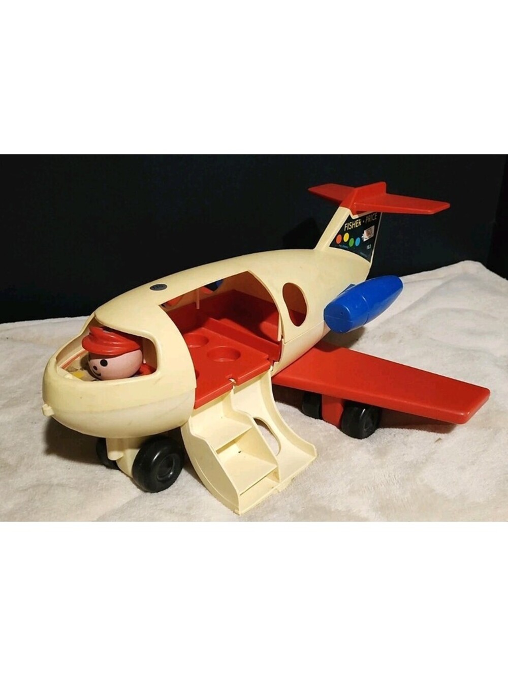 1970s Fisher Price Vintage Little People Fun Toy Jet Airplane Plane  Toy